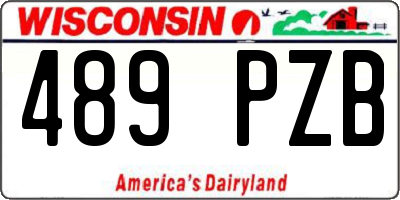 WI license plate 489PZB