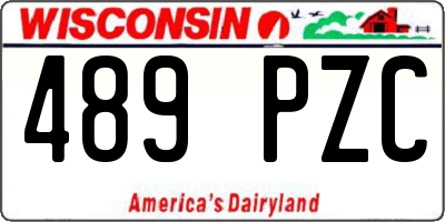 WI license plate 489PZC