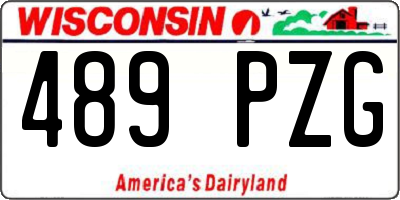 WI license plate 489PZG