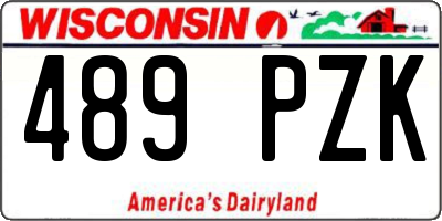 WI license plate 489PZK