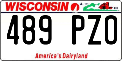 WI license plate 489PZO