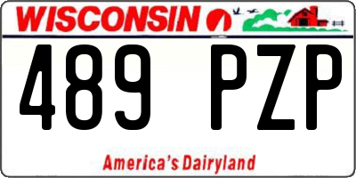 WI license plate 489PZP