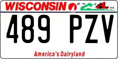 WI license plate 489PZV