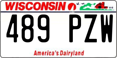 WI license plate 489PZW