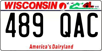 WI license plate 489QAC