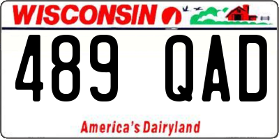 WI license plate 489QAD