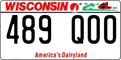 WI license plate 489QOO