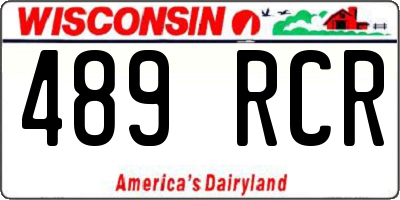 WI license plate 489RCR