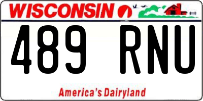 WI license plate 489RNU