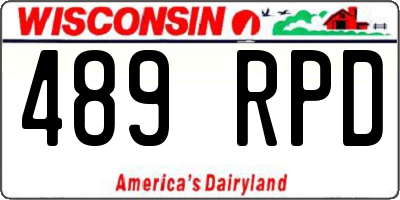 WI license plate 489RPD