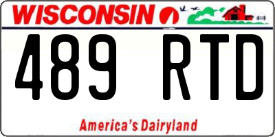 WI license plate 489RTD