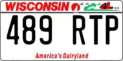 WI license plate 489RTP