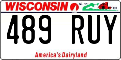 WI license plate 489RUY