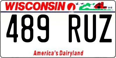 WI license plate 489RUZ