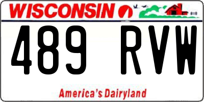 WI license plate 489RVW