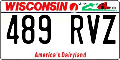 WI license plate 489RVZ