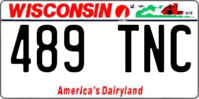 WI license plate 489TNC