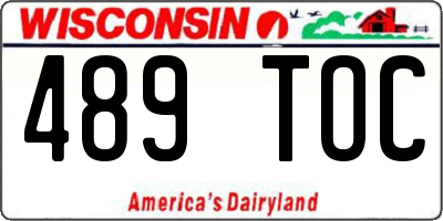 WI license plate 489TOC