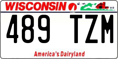 WI license plate 489TZM