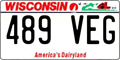 WI license plate 489VEG