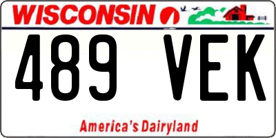 WI license plate 489VEK