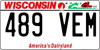 WI license plate 489VEM