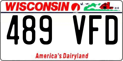 WI license plate 489VFD