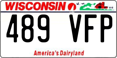 WI license plate 489VFP