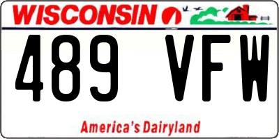 WI license plate 489VFW