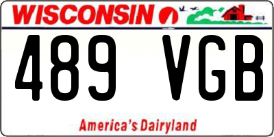 WI license plate 489VGB