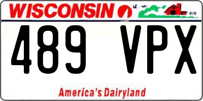 WI license plate 489VPX