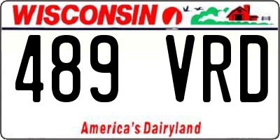 WI license plate 489VRD