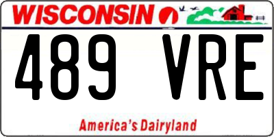 WI license plate 489VRE