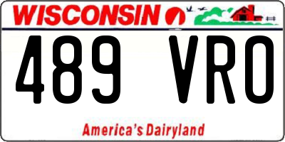 WI license plate 489VRO