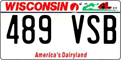 WI license plate 489VSB