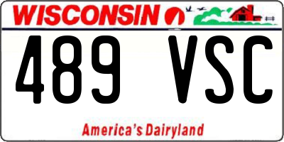 WI license plate 489VSC