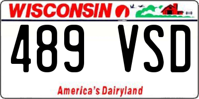 WI license plate 489VSD
