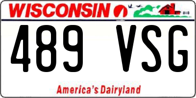 WI license plate 489VSG