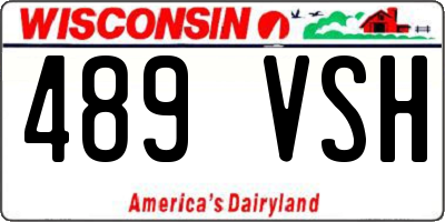 WI license plate 489VSH