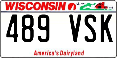 WI license plate 489VSK