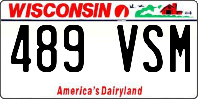 WI license plate 489VSM