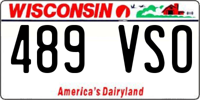 WI license plate 489VSO