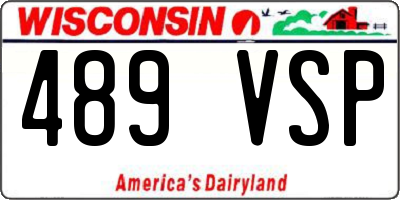 WI license plate 489VSP