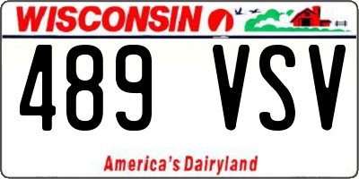 WI license plate 489VSV