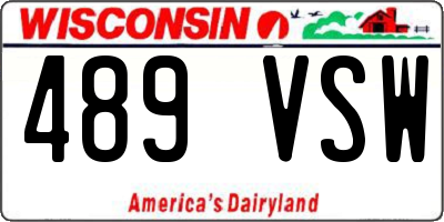 WI license plate 489VSW