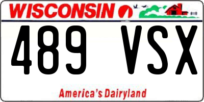 WI license plate 489VSX
