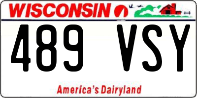 WI license plate 489VSY