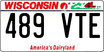 WI license plate 489VTE