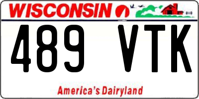 WI license plate 489VTK