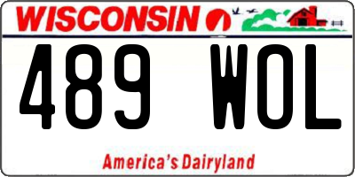 WI license plate 489WOL